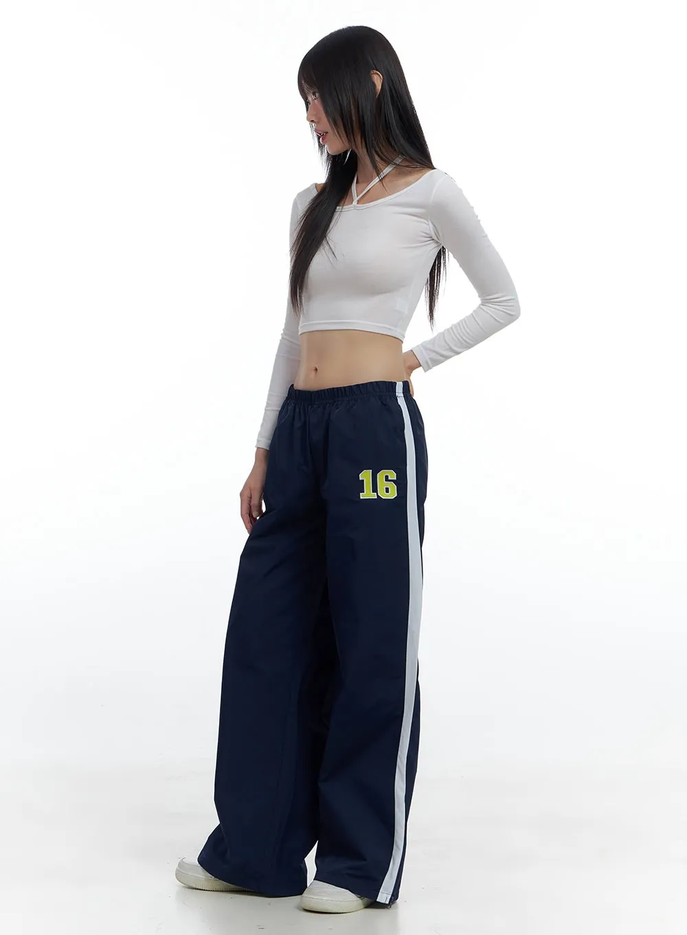 Activewear Nylon Lettering Pants CS419