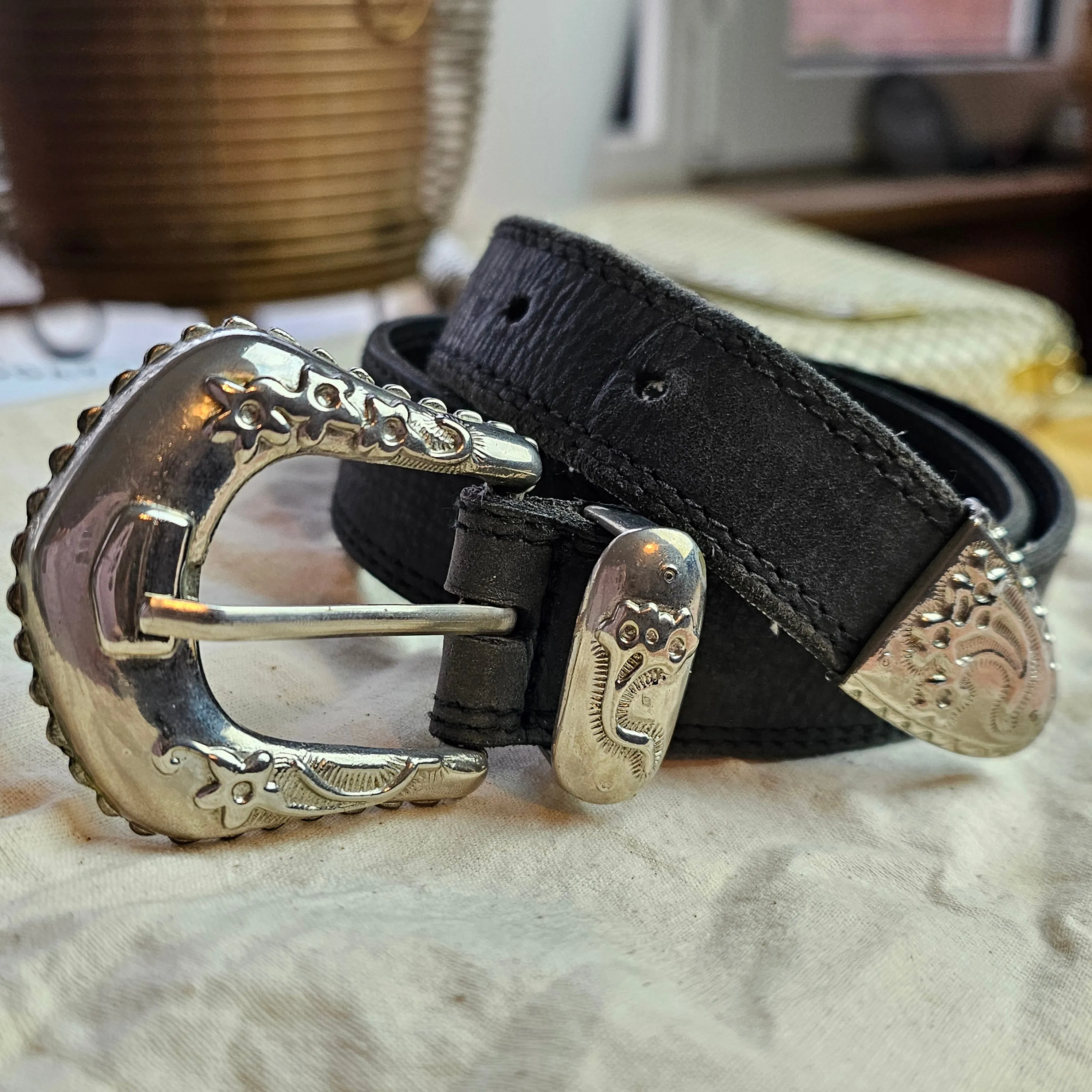 Black Western belt XS/☆