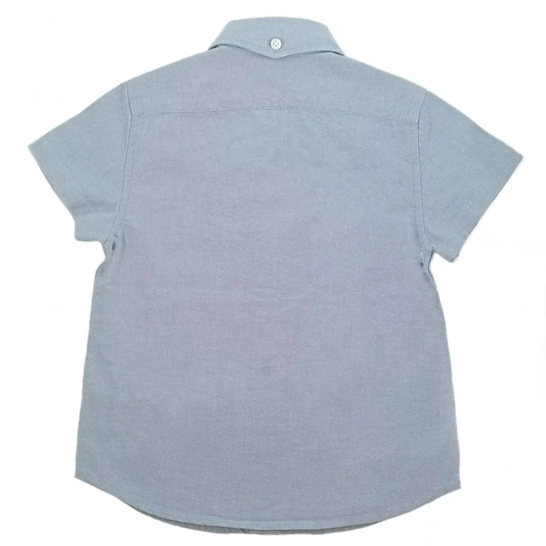 Boys Ash Grey Pure Cotton Shirt