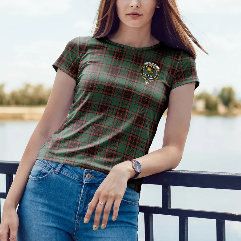 Buchan Ancient Tartan T-Shirt with Family Crest