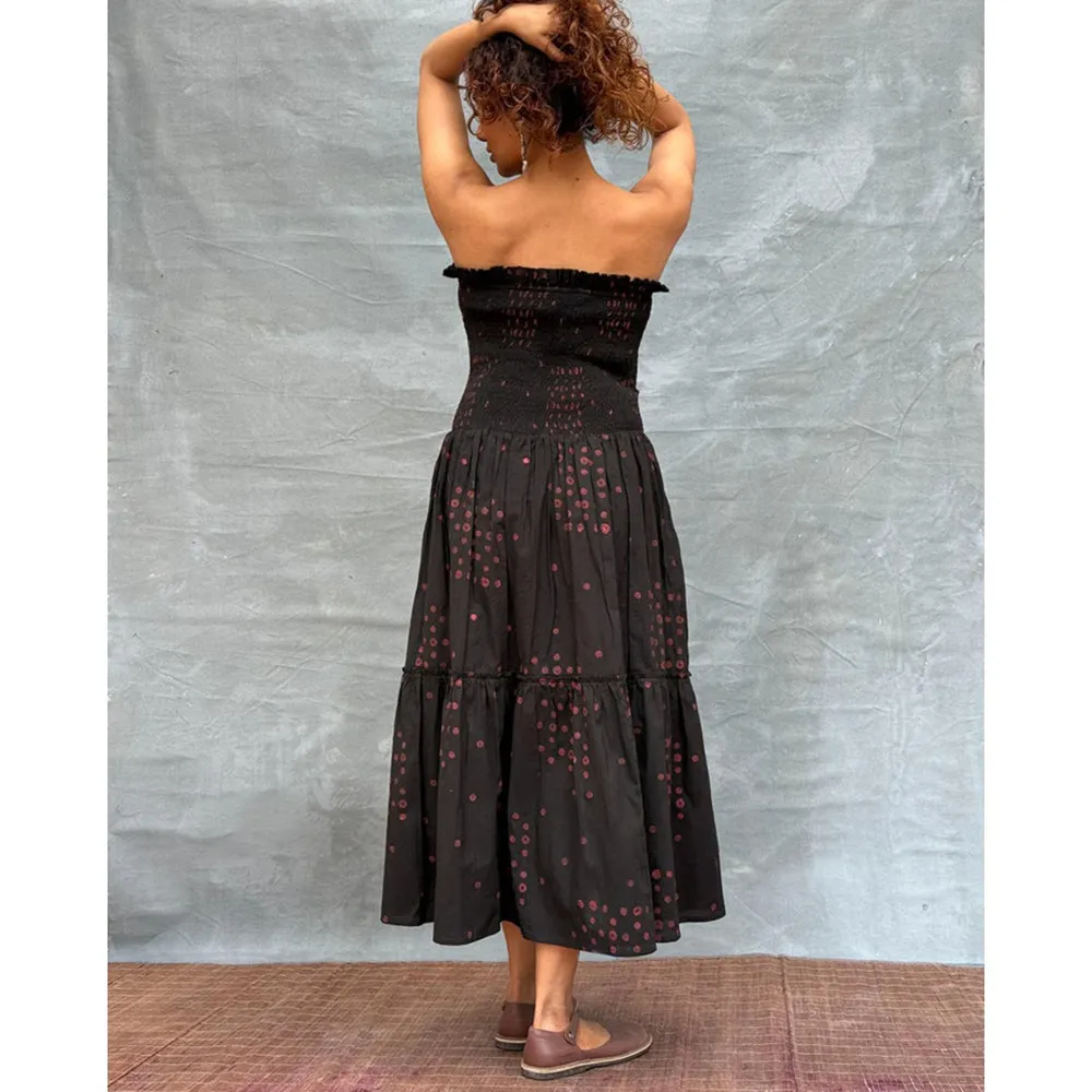 Chidiyaa Soil Crimson Earthrise printed Cotton Dress