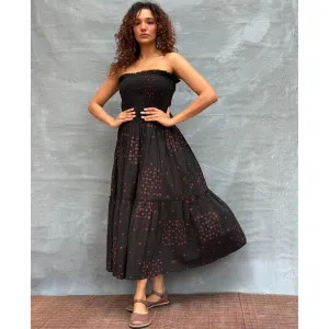 Chidiyaa Soil Crimson Earthrise printed Cotton Dress
