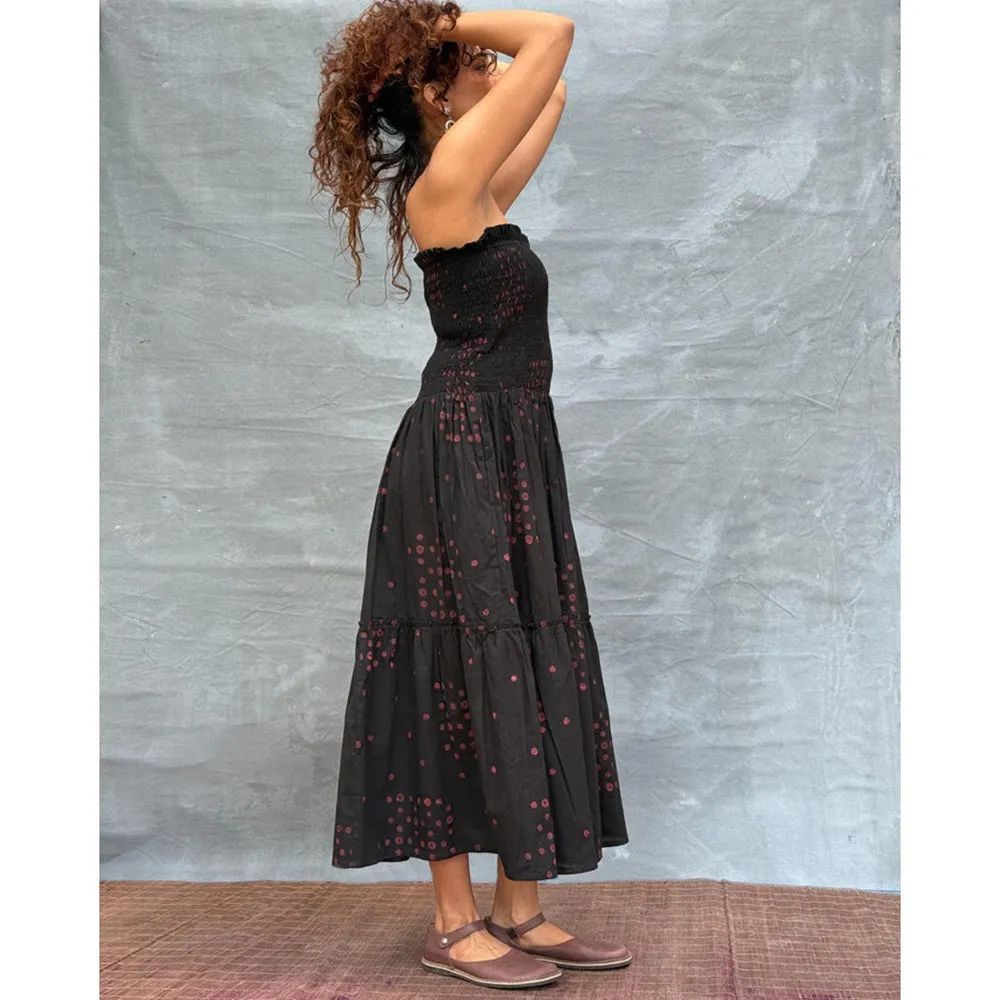 Chidiyaa Soil Crimson Earthrise printed Cotton Dress