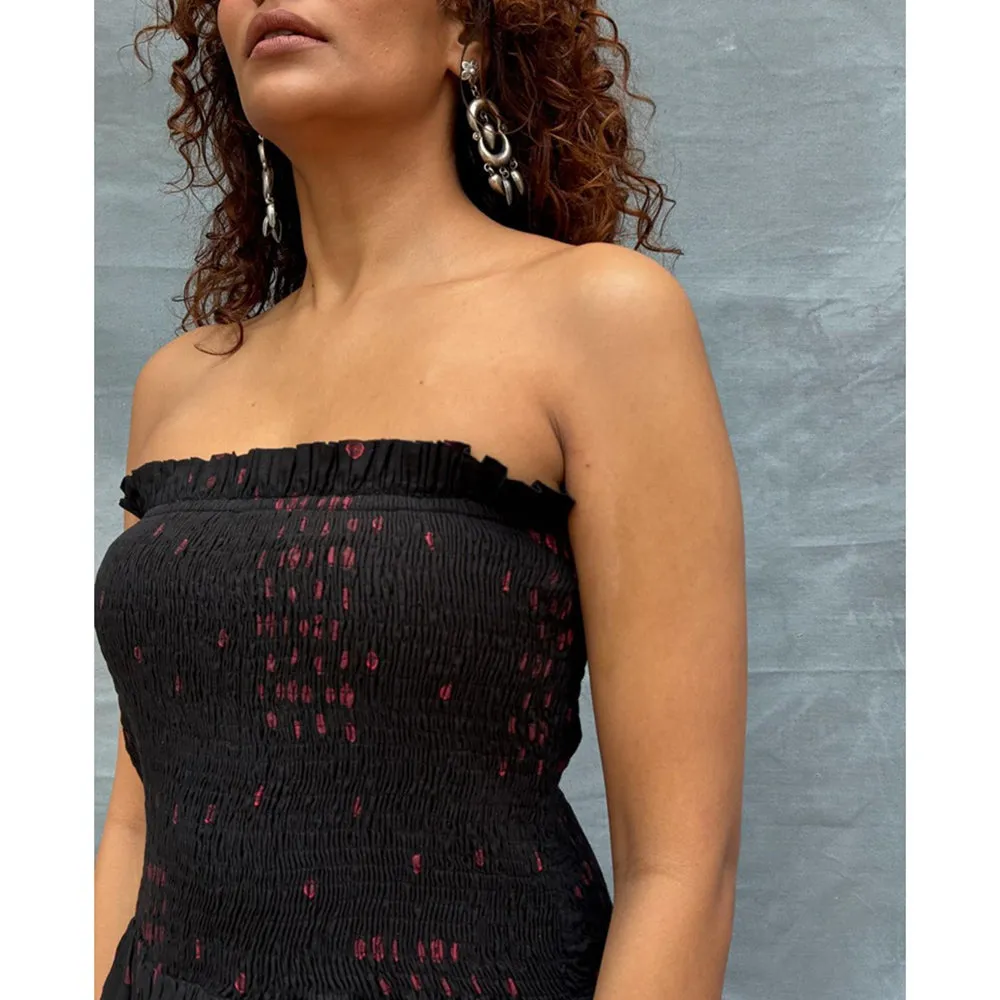 Chidiyaa Soil Crimson Earthrise printed Cotton Dress