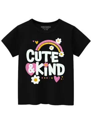Colorful Cute Kind Soft Cotton T-Shirts For Girls