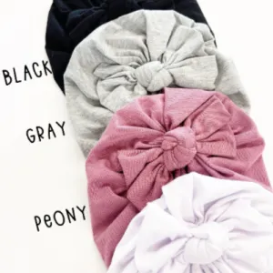 Cotton Bow Baby Turban - Peony by Golden Dot Lane