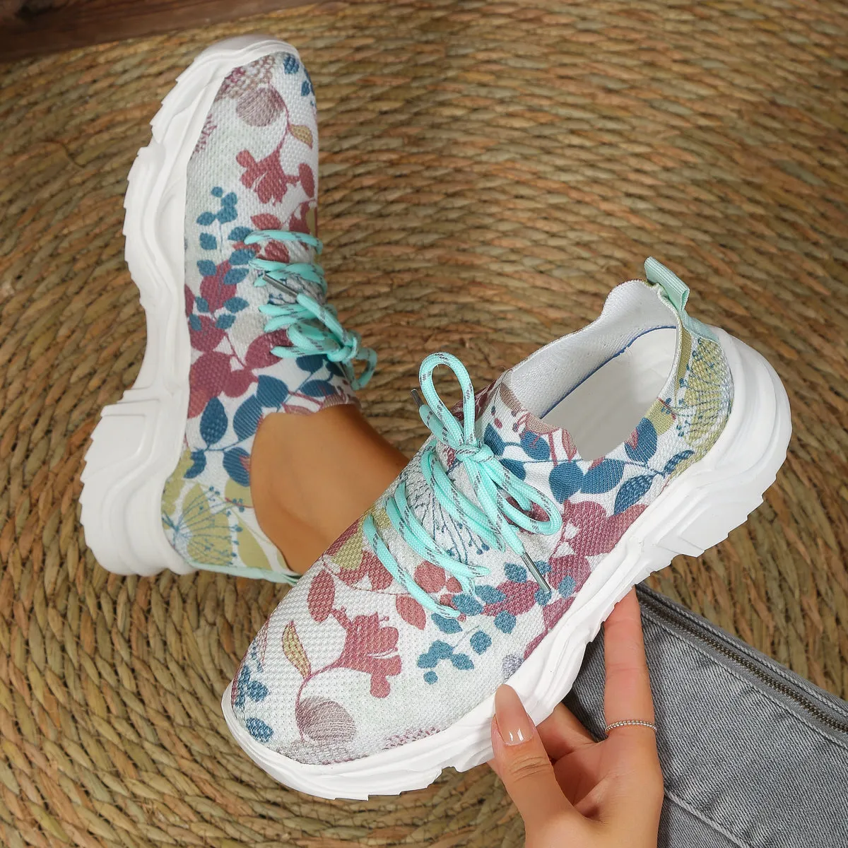 Elora | Comfort Fit | Breathable Shoe with Floral Pattern