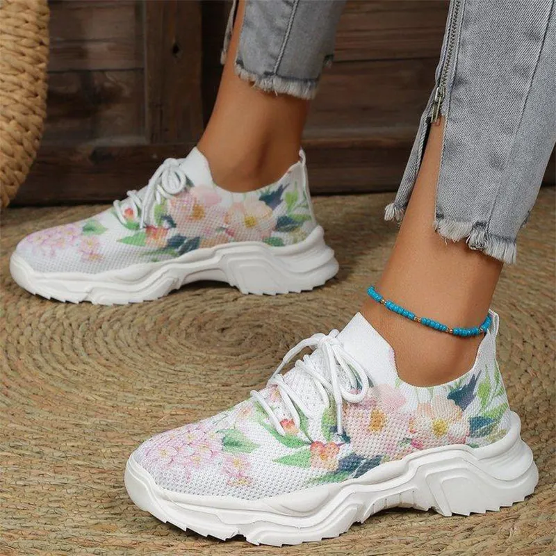 Elora | Comfort Fit | Breathable Shoe with Floral Pattern