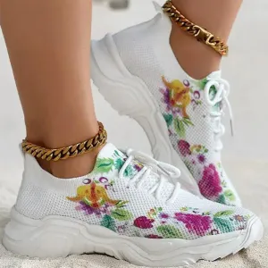 Elora | Comfort Fit | Breathable Shoe with Floral Pattern