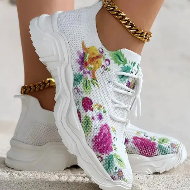Elora | Comfort Fit | Breathable Shoe with Floral Pattern