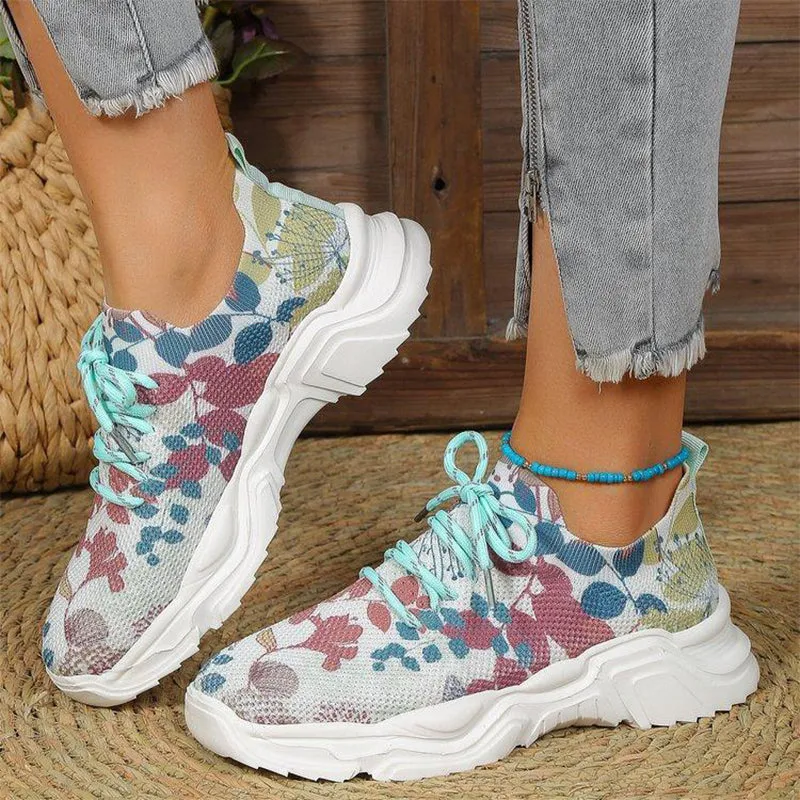 Elora | Comfort Fit | Breathable Shoe with Floral Pattern