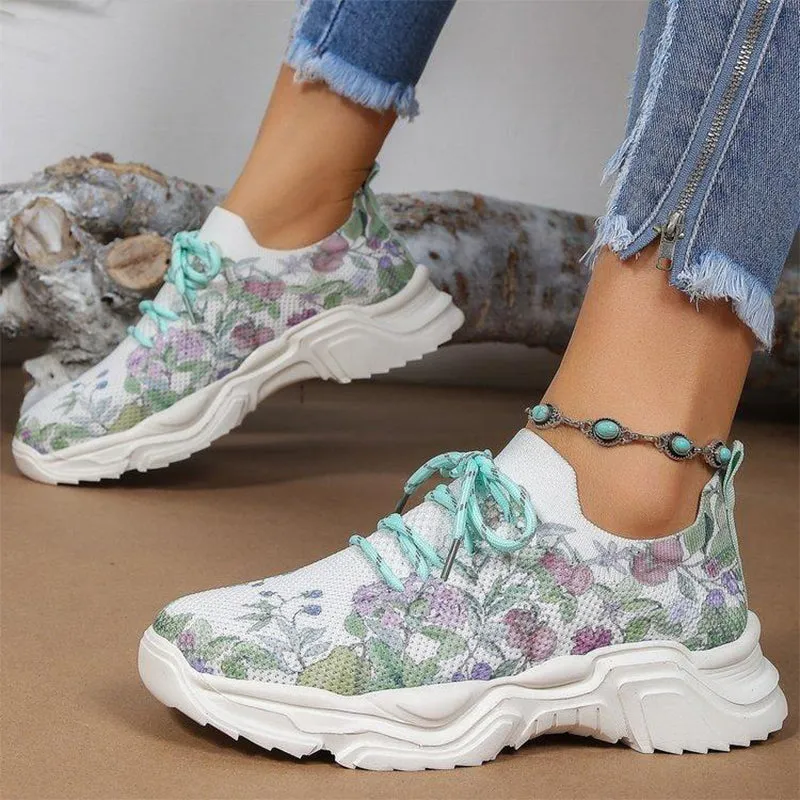 Elora | Comfort Fit | Breathable Shoe with Floral Pattern