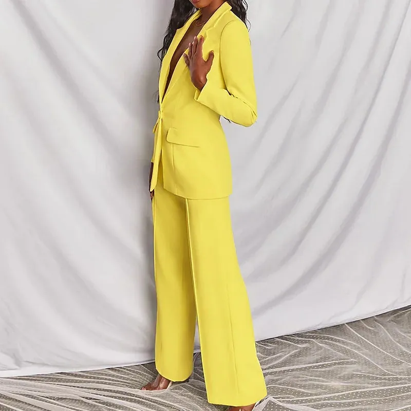 Fashion Business Long Sleeve Pants Suit