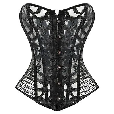 Gorgeous X New Steampunk Steel Boned Lace up Back Sexy Body Bustier Overbust Corset Women Waist Cincher Corsets Black Plus Size S-6XL(FH)(FHW1)(1U31)(1U24)(TSP4)