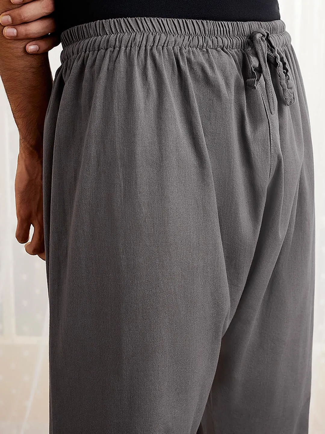 Jashvi Men's Grey Cotton Pyjama