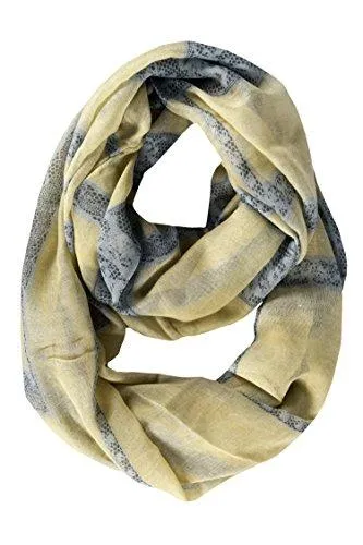 Tan Peach Couture Vintage Charming Lace Floral Print Infinity Loop Scarf