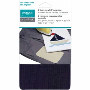 UNIQUE SEWING Drill Patch Navy - 10 x 15cm (4" x 6") - 2pcs