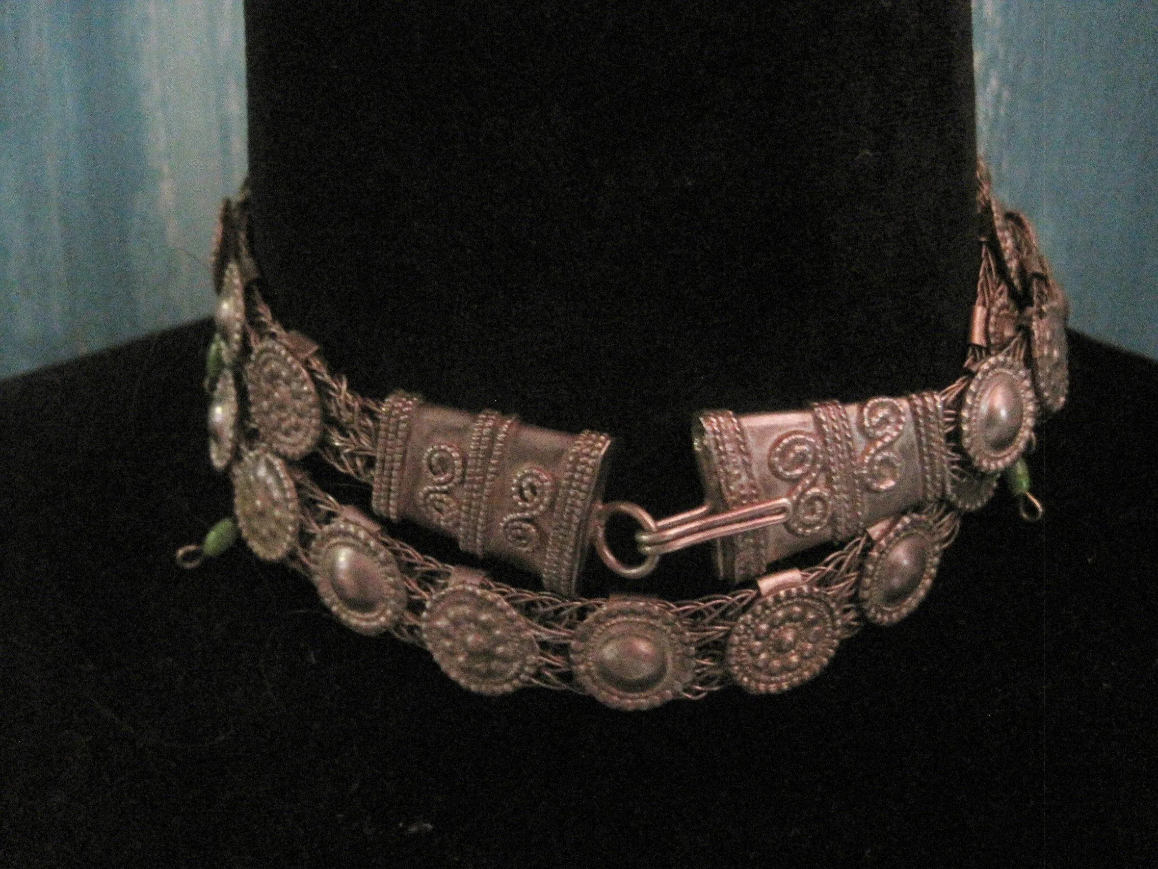 Vintage Low Silver Hand Woven Bedouin Belt 34"