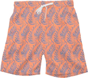 Wes and Willy Leaf Swim Trunks in Salmon